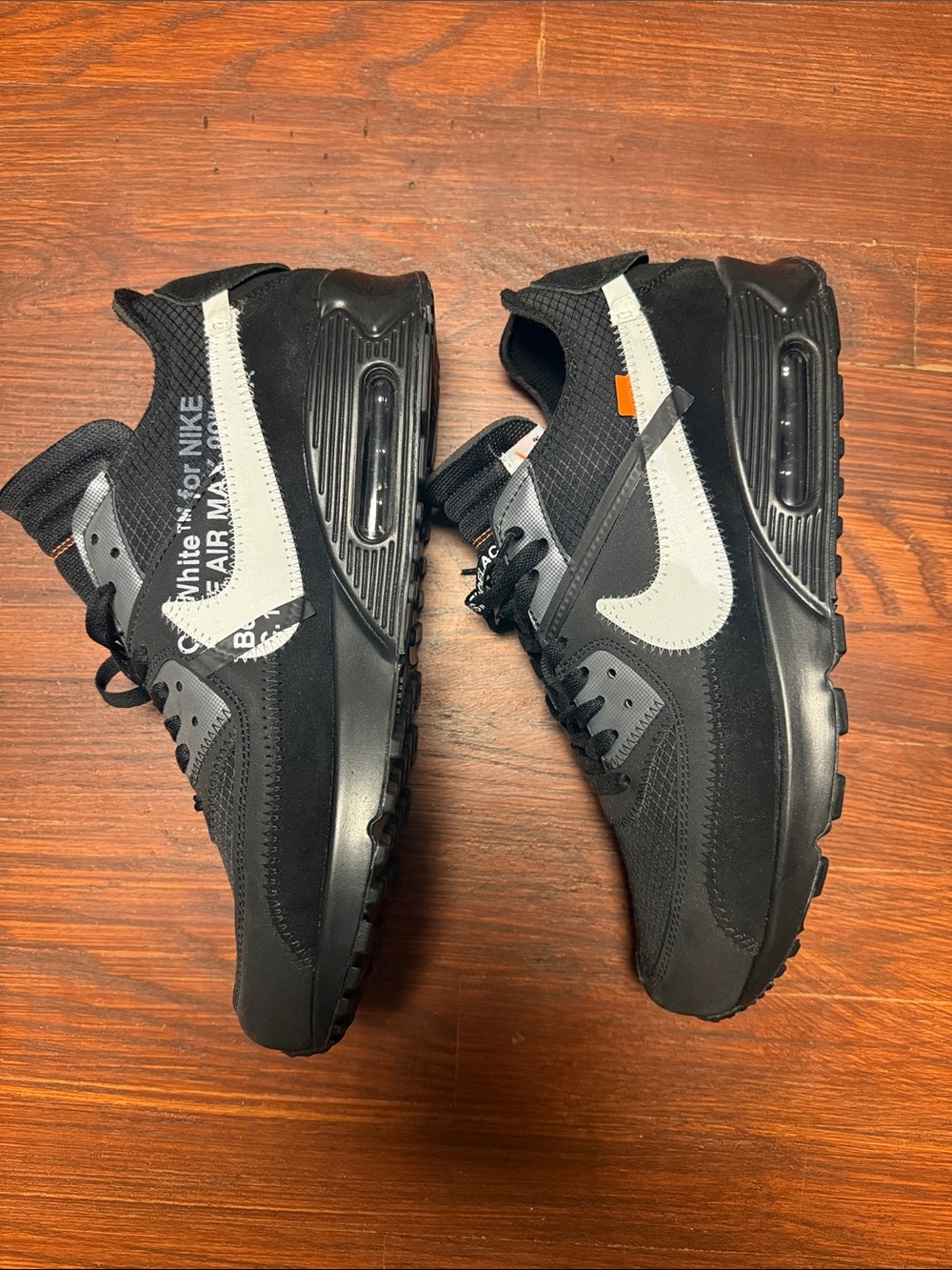 Nike off white Black and Gray Men's Air Max 90 Inspired Sneakers